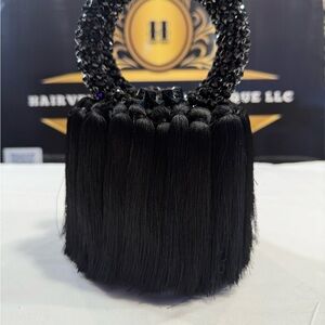 Black handcrafted Beaded Fringe Handbag - Women Hair Accessory